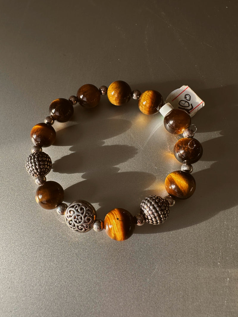 Tiger eye and silver 925 bracelet