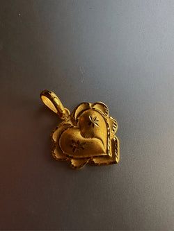 24k gold heart charm