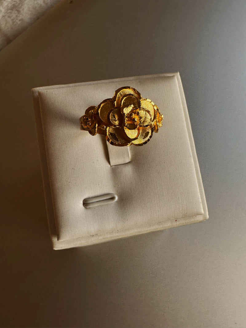 24k gold flower ring