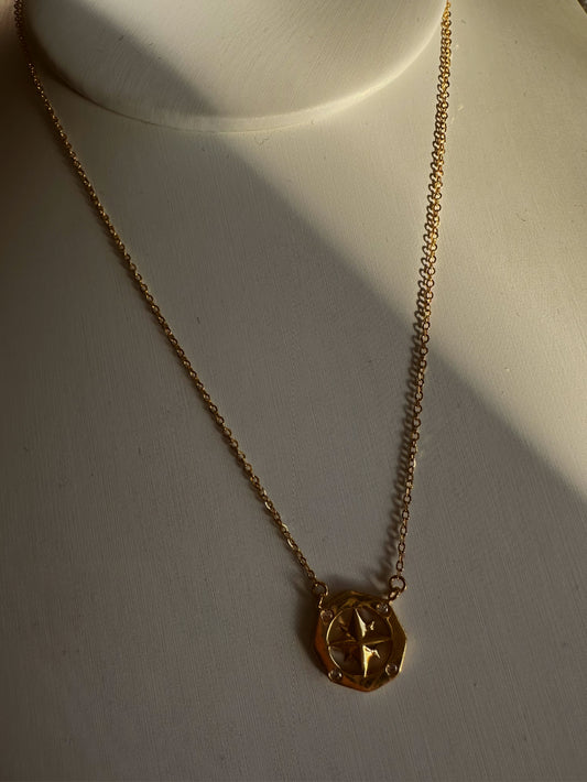 Stellar star 24k gold necklace