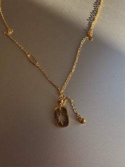 24k gold necklace with charm