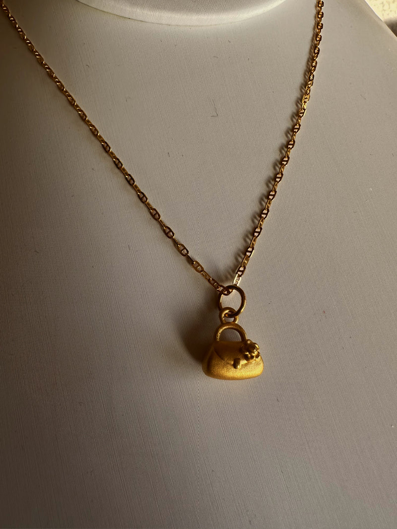 24k gold purse necklace