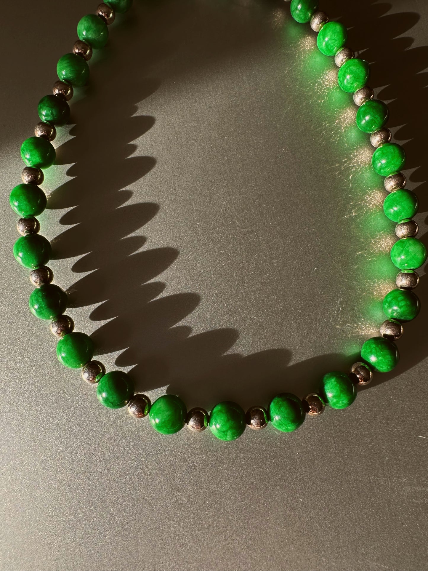 Jade necklace with silver 925