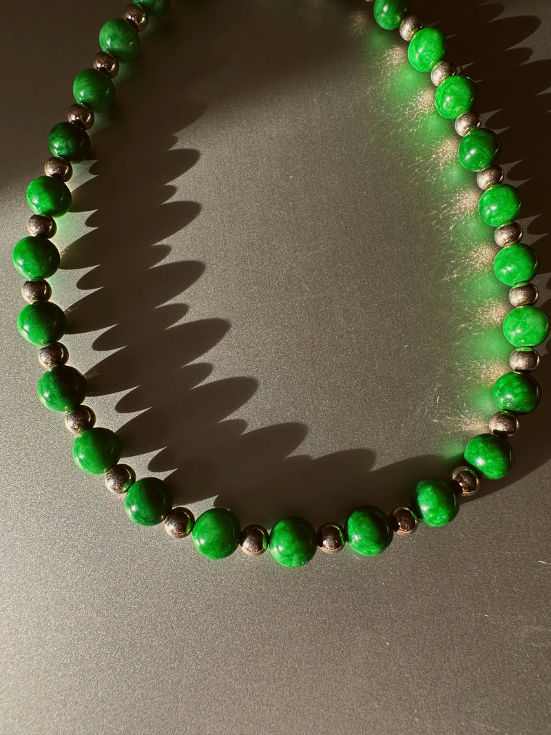 Jade necklace with silver 925