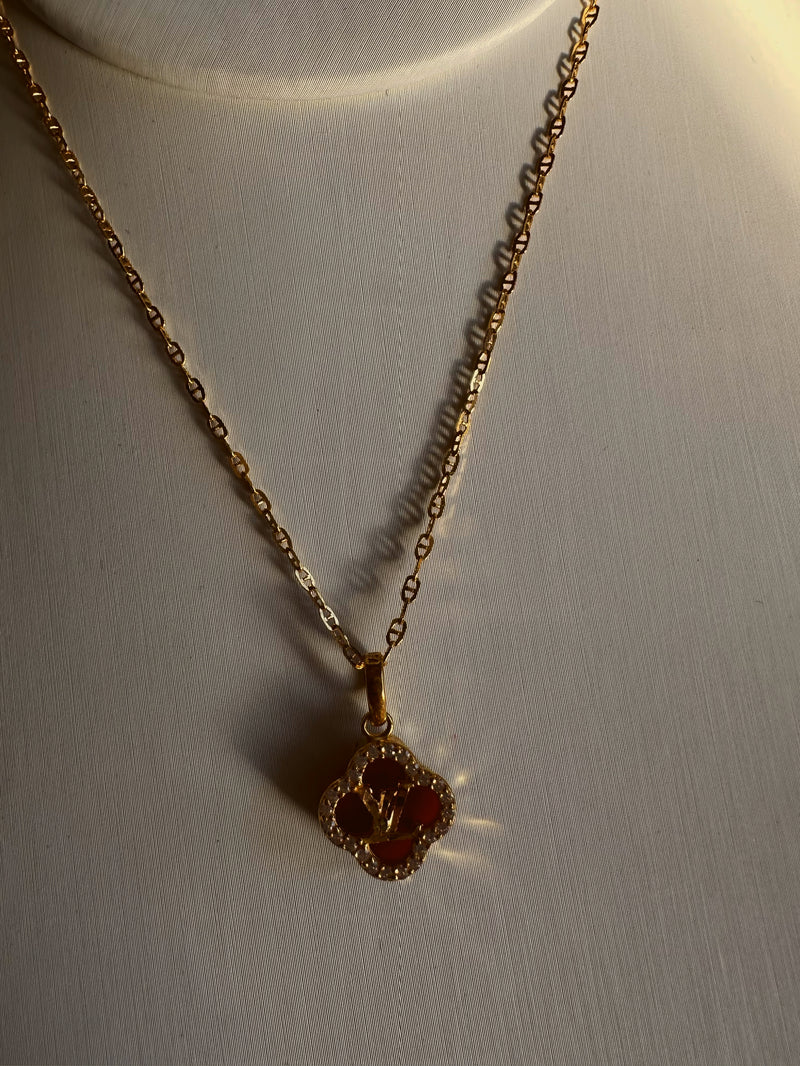 14K Four Leaf Clover Charm Necklace – FERKOS FJ