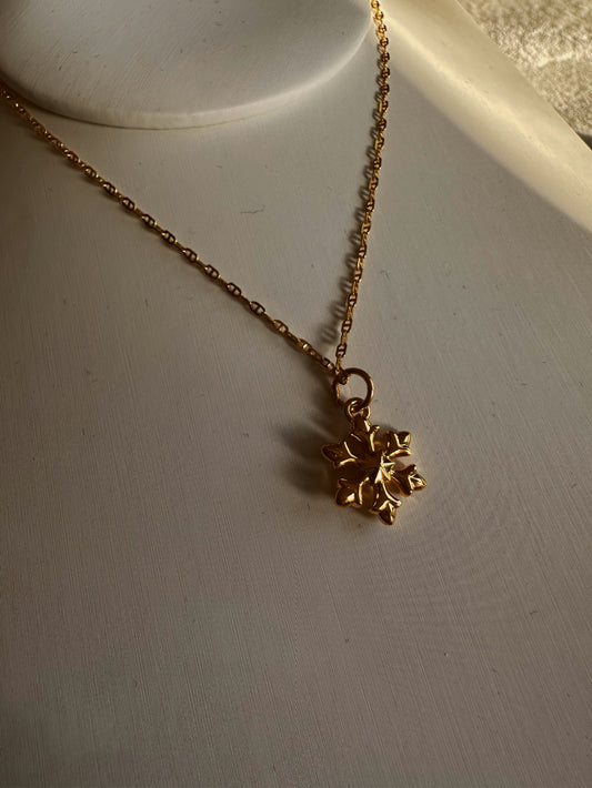 24k gold snowflake necklace