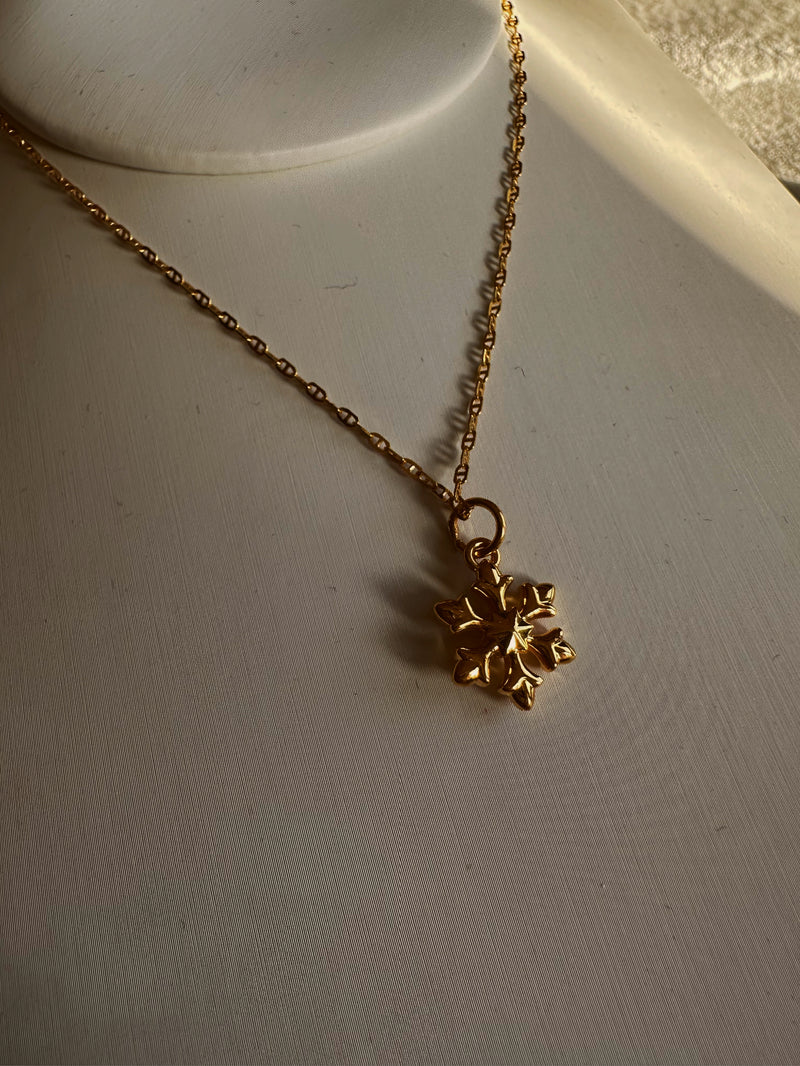 24k gold snowflake necklace