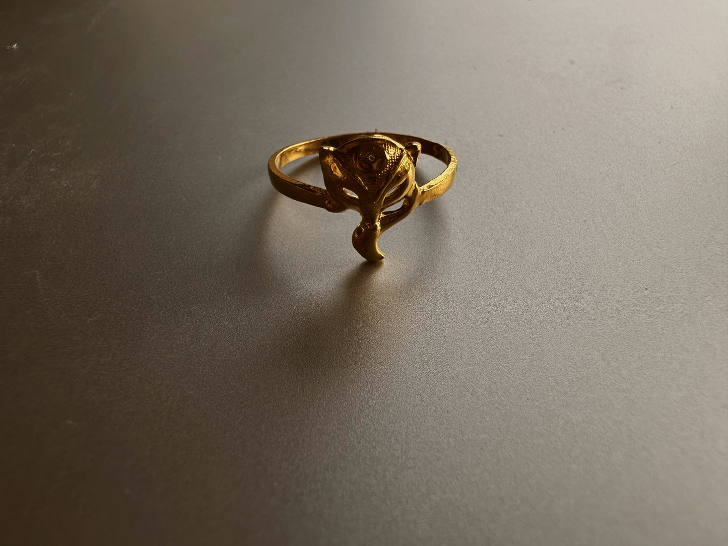 24k fox  gold ring