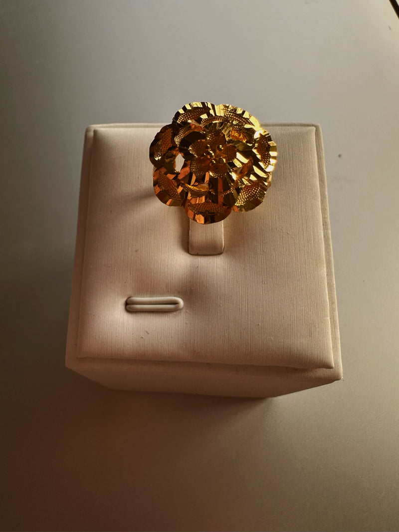 24k gold flower ring