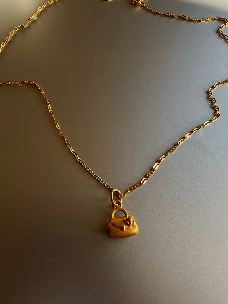 24k gold purse necklace