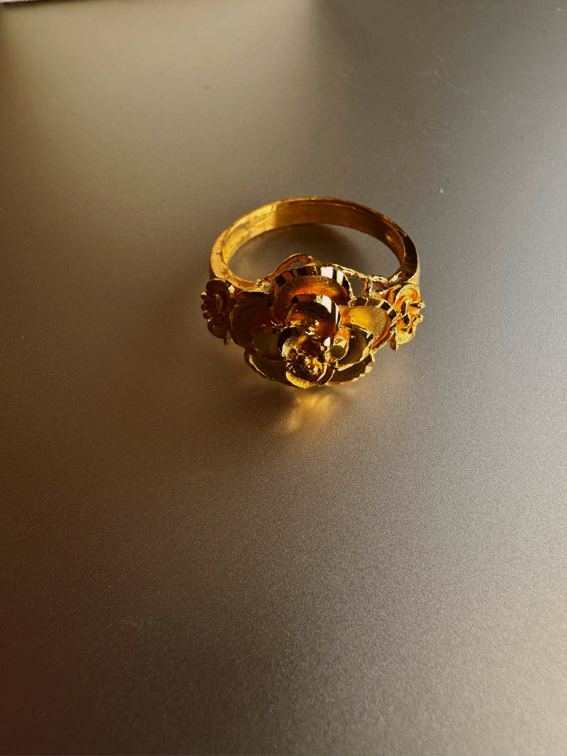 24k gold flower ring