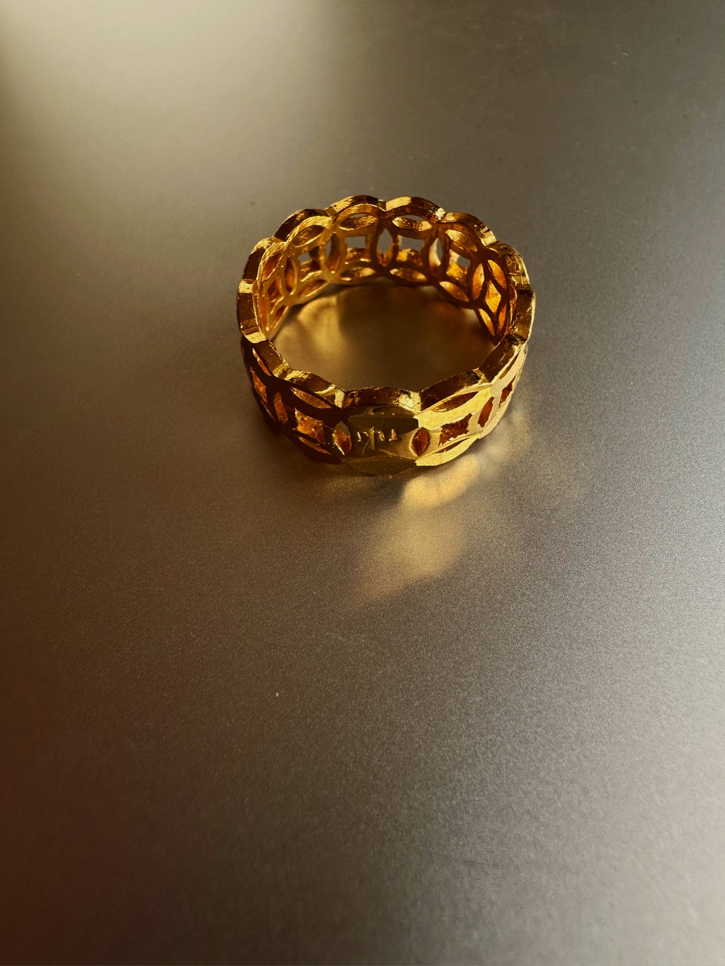 Lucky coin 24k gold ring