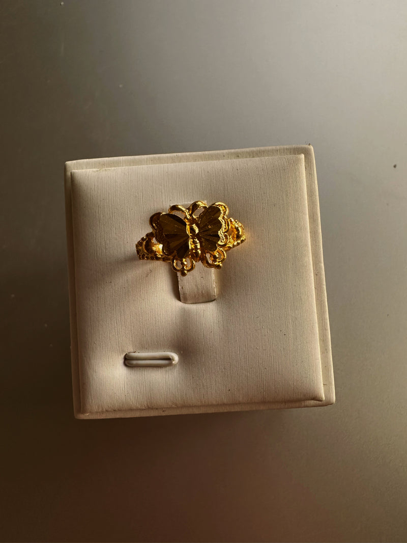 24k gold butterfly ring