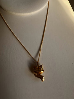 24k gold fox necklace