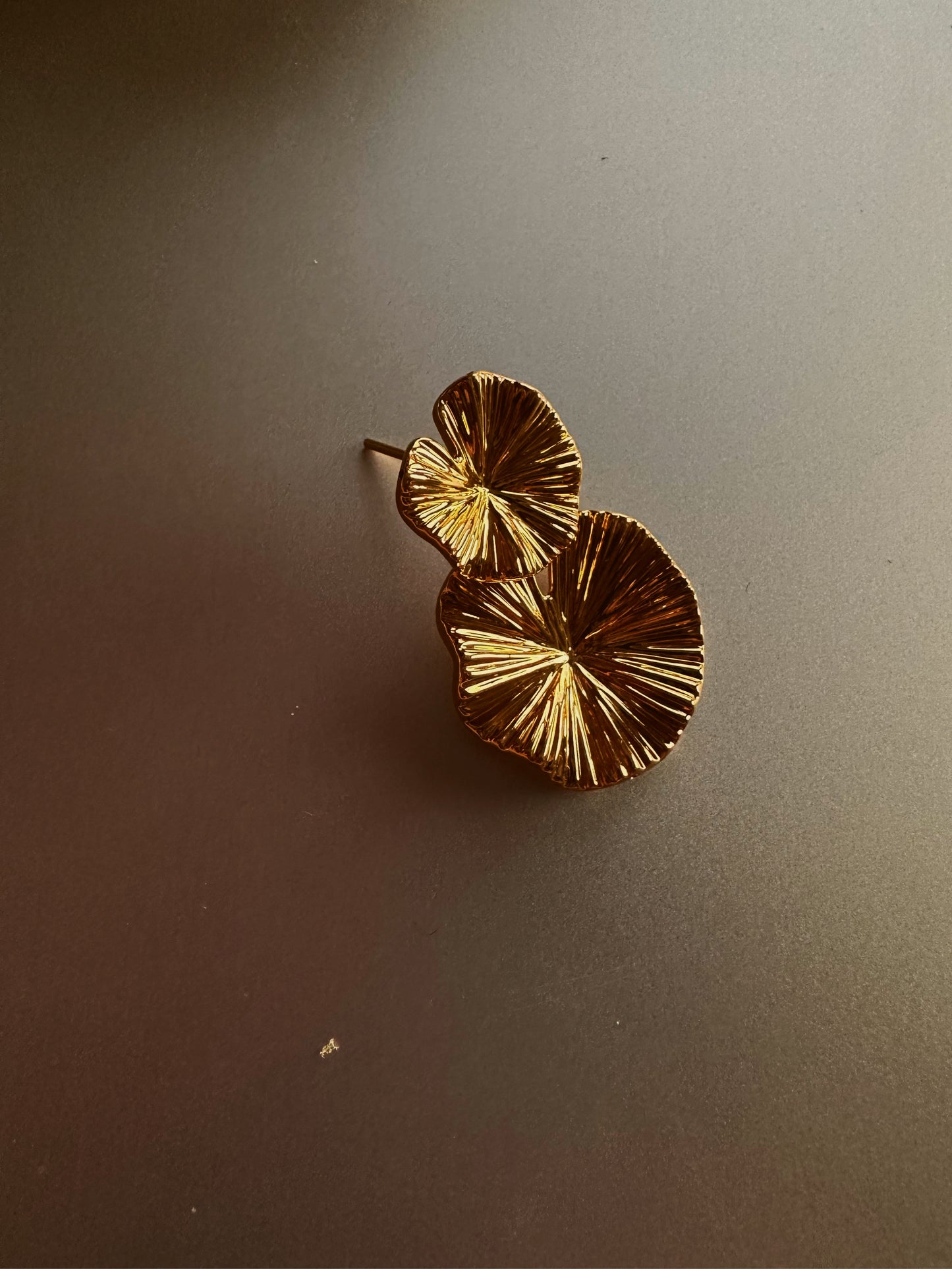 24k gold flower earrings