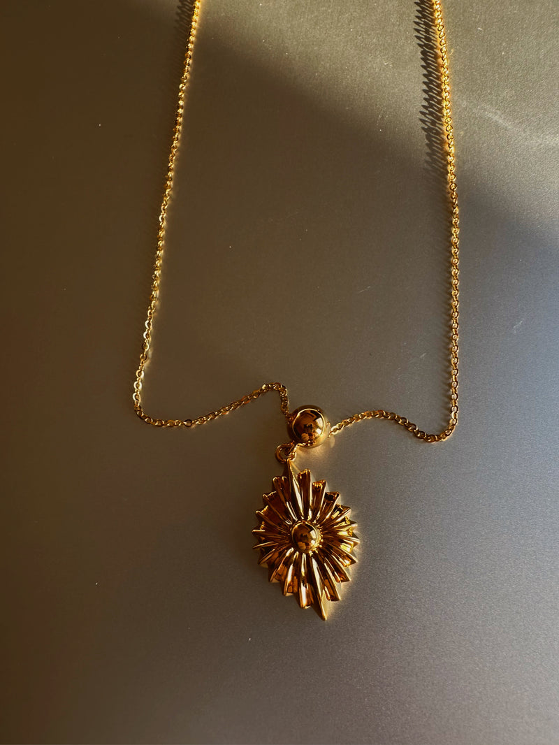 24k gold necklace with charm