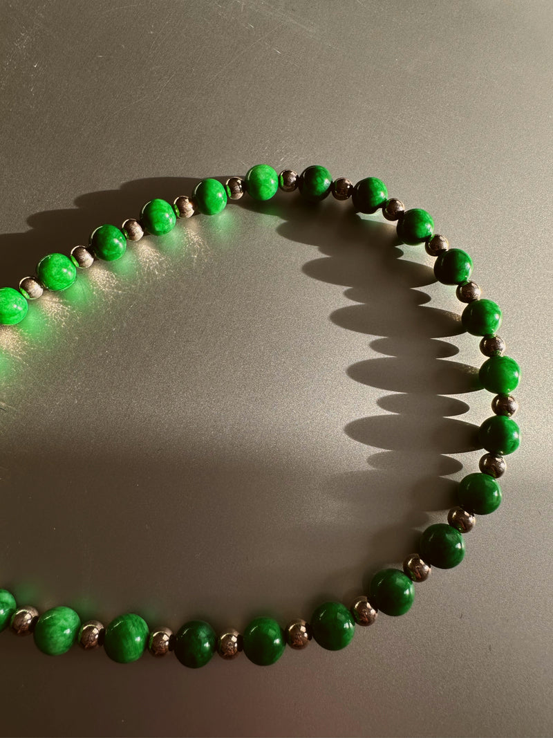 Jade necklace with silver 925