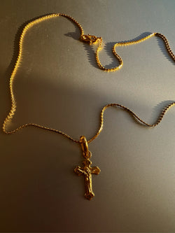 24k gold cross necklace