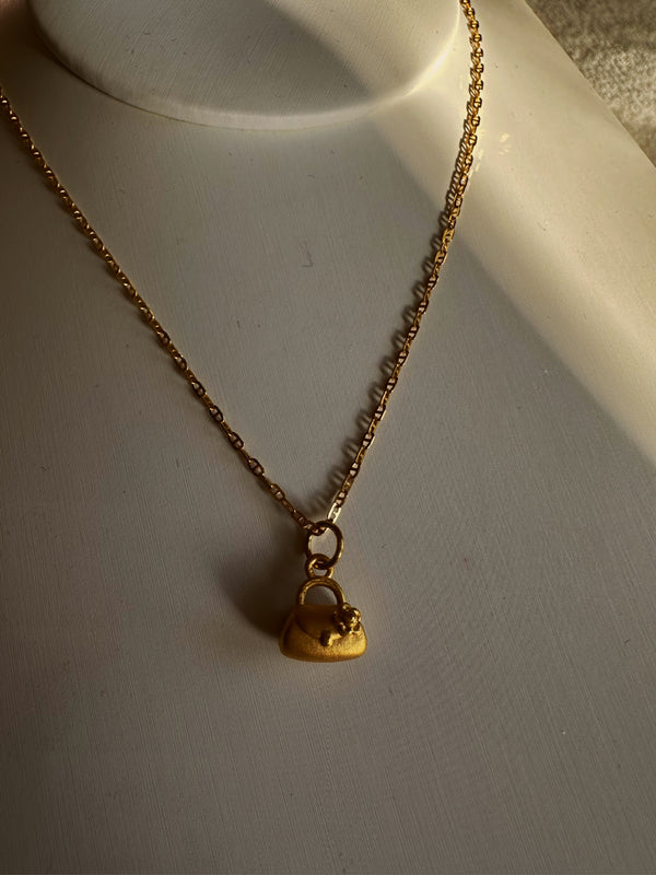 24k gold purse necklace